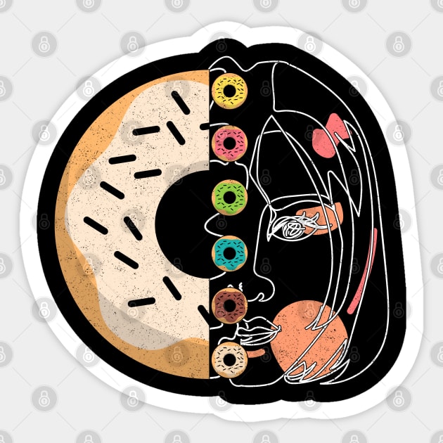 Check Out My Six Pack Donuts Lover Half Human Half Doughnut Sticker by alcoshirts